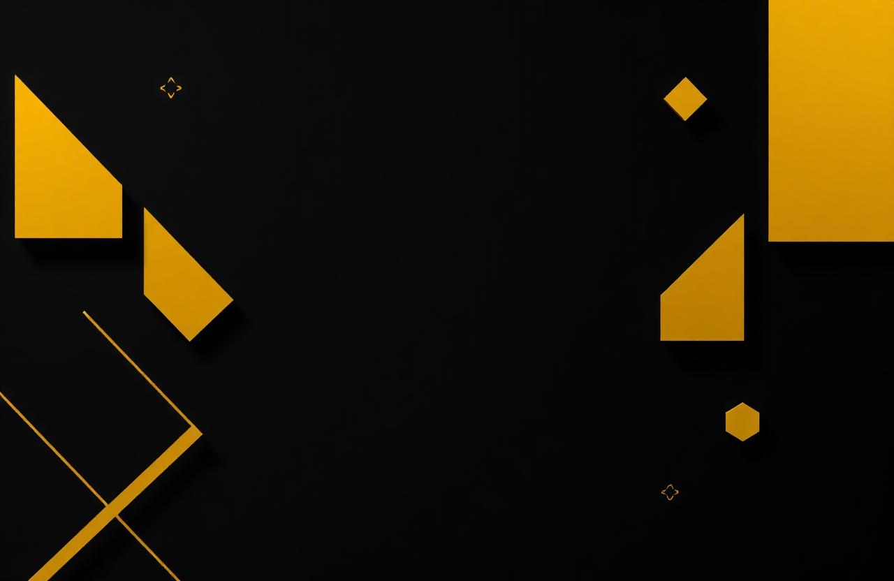 Abstract geometric branding artwork in black and gold